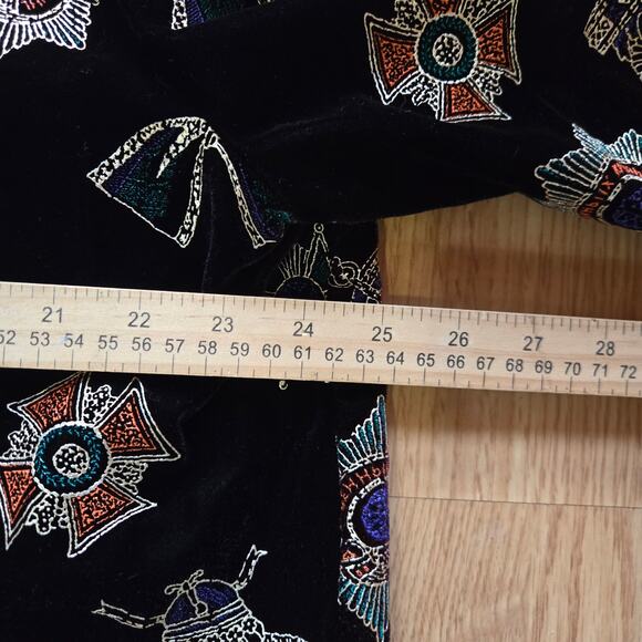 Brittany Nicole II Women Vtg 90s Avante Garde Whimsigoth Black Velvet Jacket 22W - Picture 11 of 12